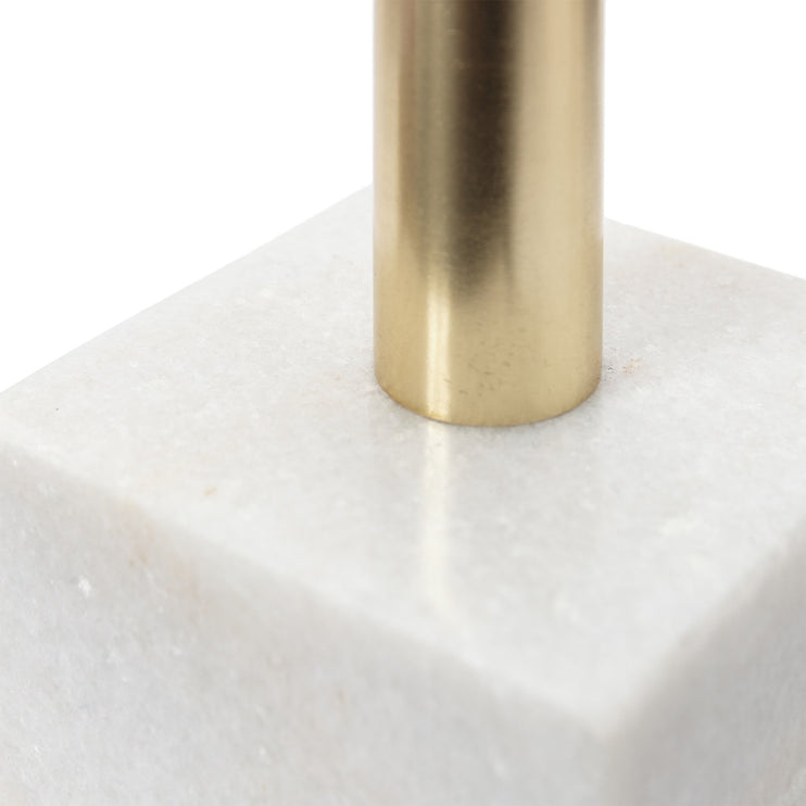 Chambal candle holder, white, 100% marble | URBANARA candles & scents
