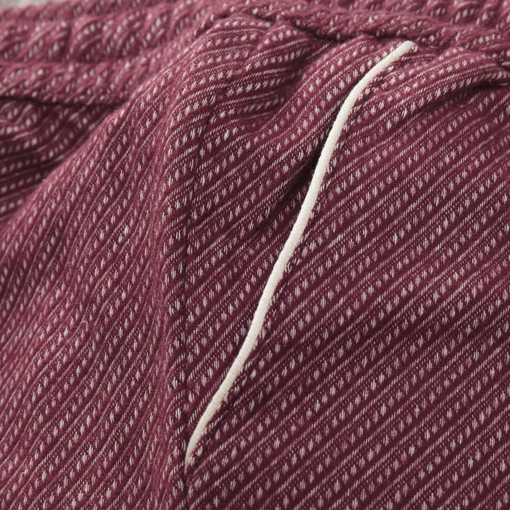 Coja pyjama, bordeaux red & natural white, 100% cotton | URBANARA nightwear