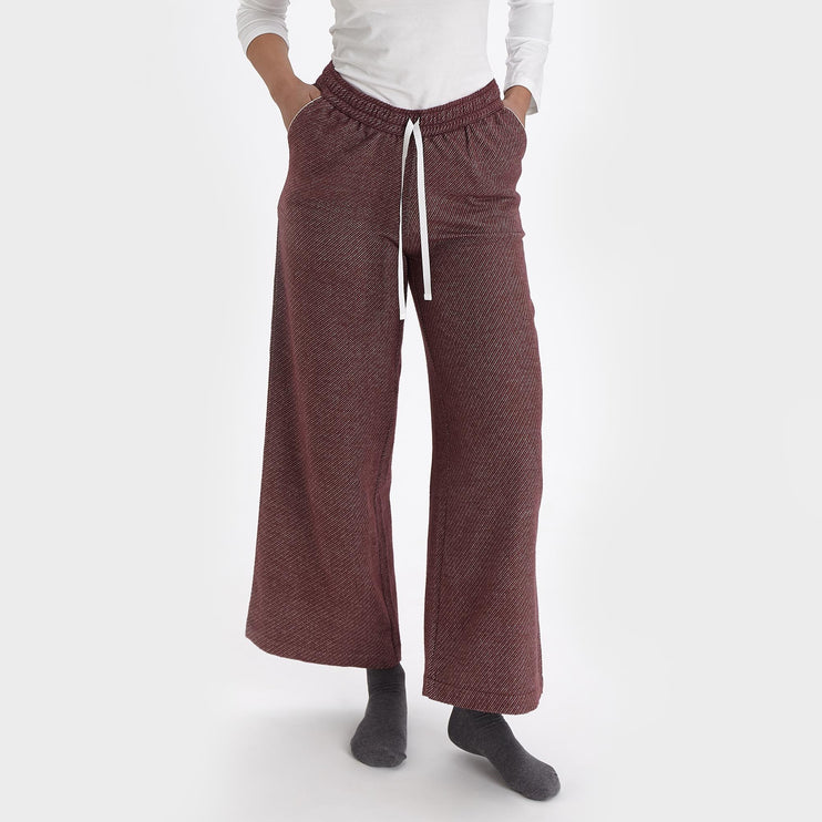 Coja pyjama, bordeaux red & natural white, 100% cotton