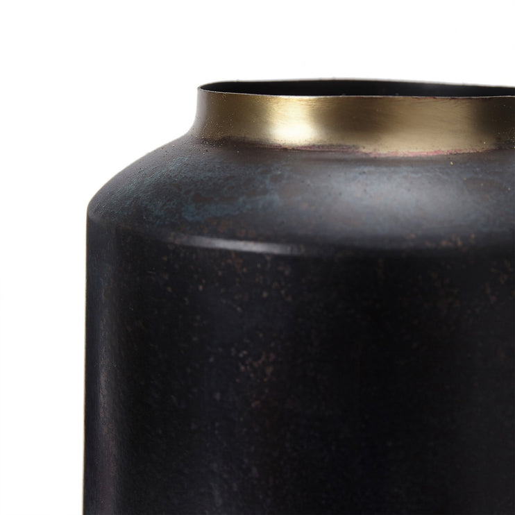 Dapoli Vase black & brass, 100% metal | High quality homewares