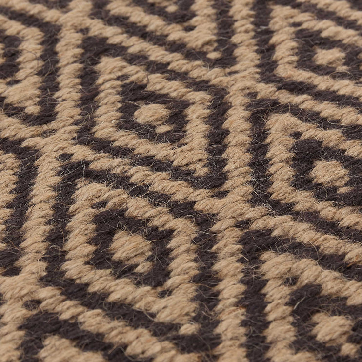 Läufer Dasheri Anthrazit & Natur, 100% Jute | Hochwertige Wohnaccessoires