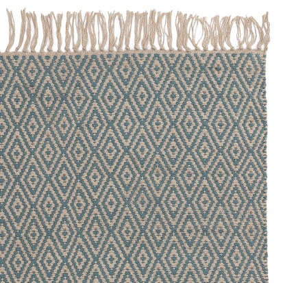 Dasheri Runner green grey & off-white, 100% jute