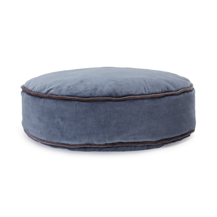 Deomali Pouf blue grey & dark grey, 100% cotton