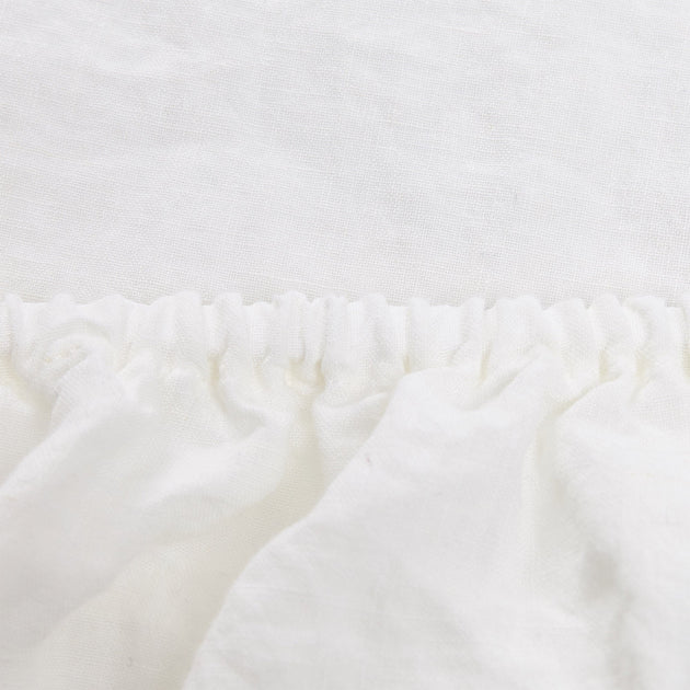 Fitted Sheet Ferro White, 100% Organic Linen | URBANARA Fitted Sheets