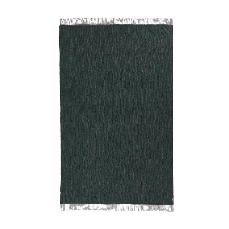 Gotland Dia Wool Blanket green & grey, 100% new wool | URBANARA wool blankets