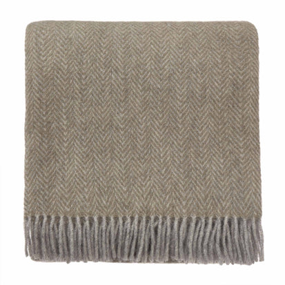 Gotland Sheri Blanket olive green & grey, 100% new wool
