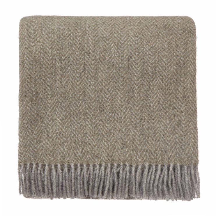 Gotland Sheri Blanket olive green & grey, 100% new wool