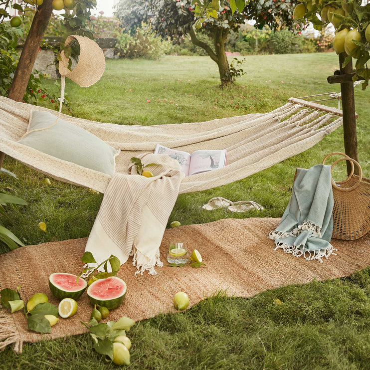 Hamamtuch Bolu, Blasses Rosa & Naturweiß, 50% Bambus & 50% Baumwolle | URBANARA Hamamtücher