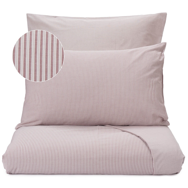 Wende-Perkal-Bettwäsche Izeda Dunkelrot & Weiß, 100% Baumwolle | URBANARA Perkal-Bettwäsche