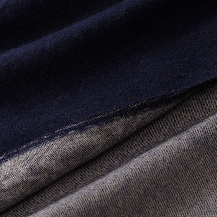 Jonava Merino Wool Blanket dark blue & natural, 100% merino wool | URBANARA wool blankets