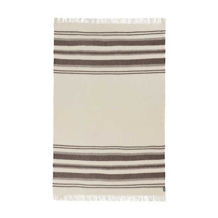 Kampai Wool Blanket cream & grey, 100% new wool | URBANARA wool blankets