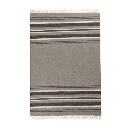 Kampai blanket, grey & cream, 100% new wool | URBANARA wool blankets