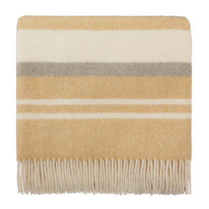 Kampai Blanket mustard & olive green & off-white, 100% new wool