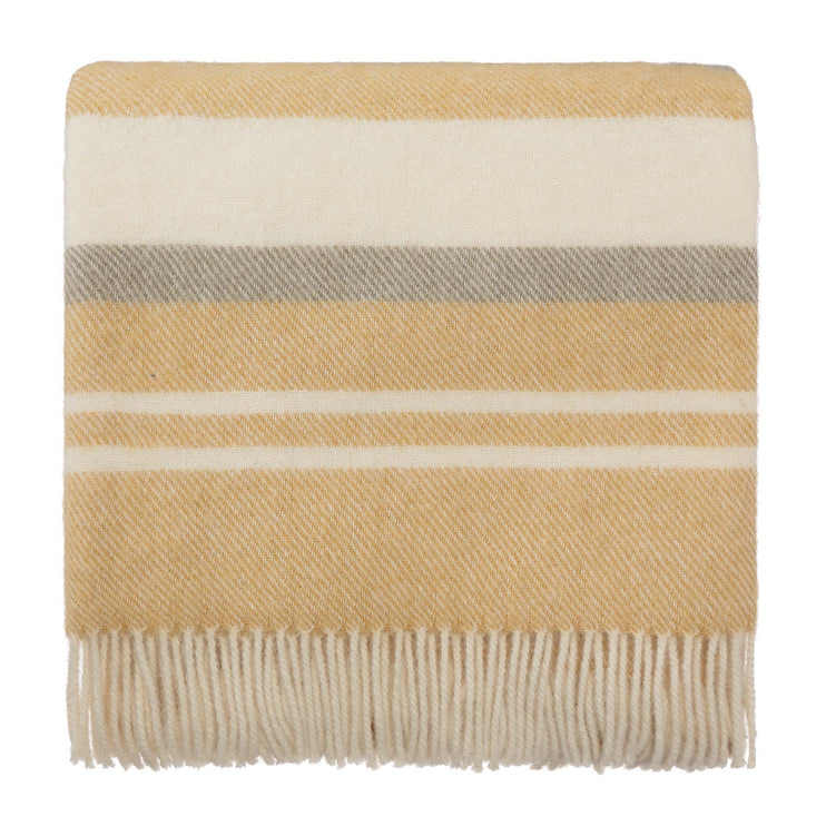 Kampai Blanket mustard & olive green & off-white, 100% new wool