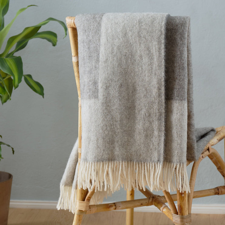 Karby Wool Blanket in charcoal & light grey | Home & Living inspiration | URBANARA