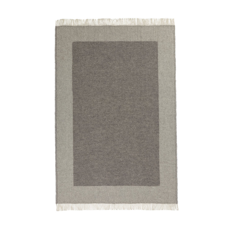 Wolldecke Karby Anthrazit & Hellgrau, 100% Schurwolle | URBANARA Wolldecken