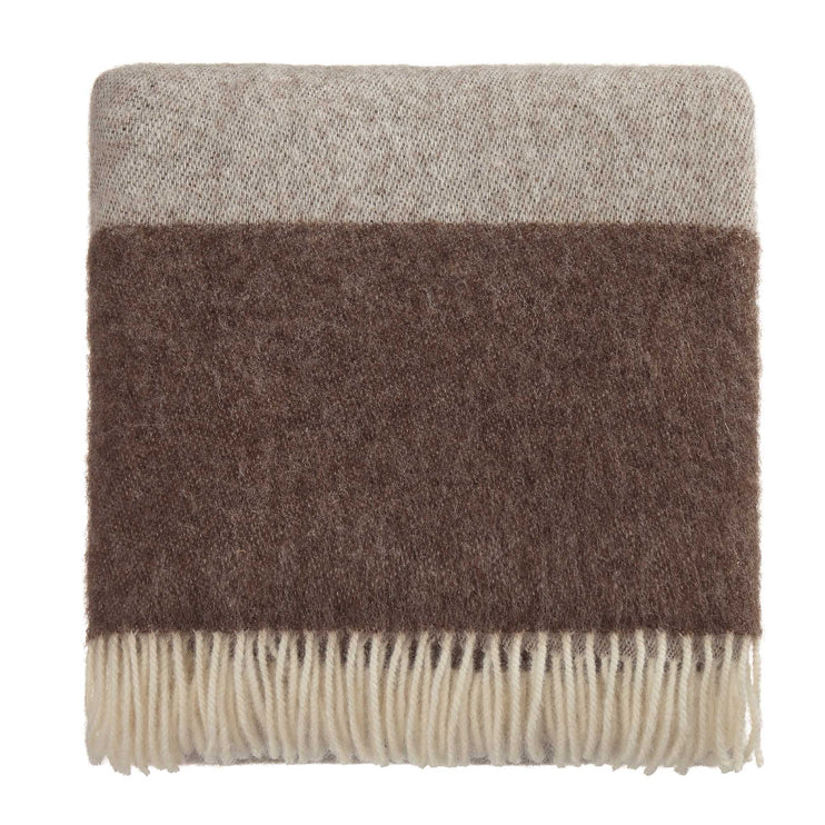 Karby Wool Blanket cream & brown, 100% new wool