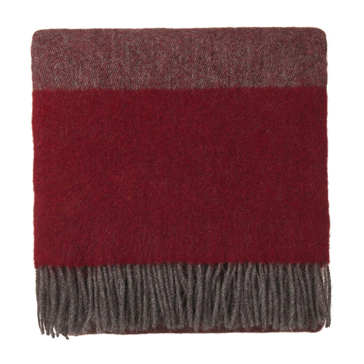 Karby Wool Blanket red & grey, 100% new wool