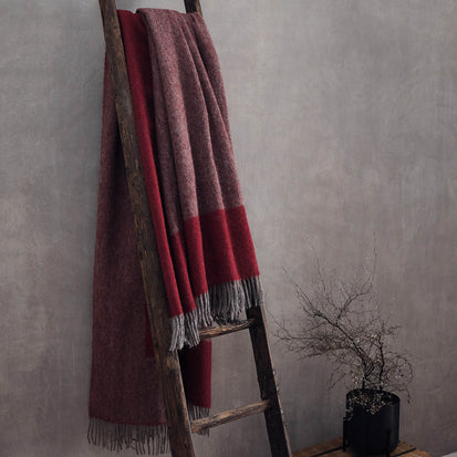 Karby Wool Blanket in red & grey | Home & Living inspiration | URBANARA