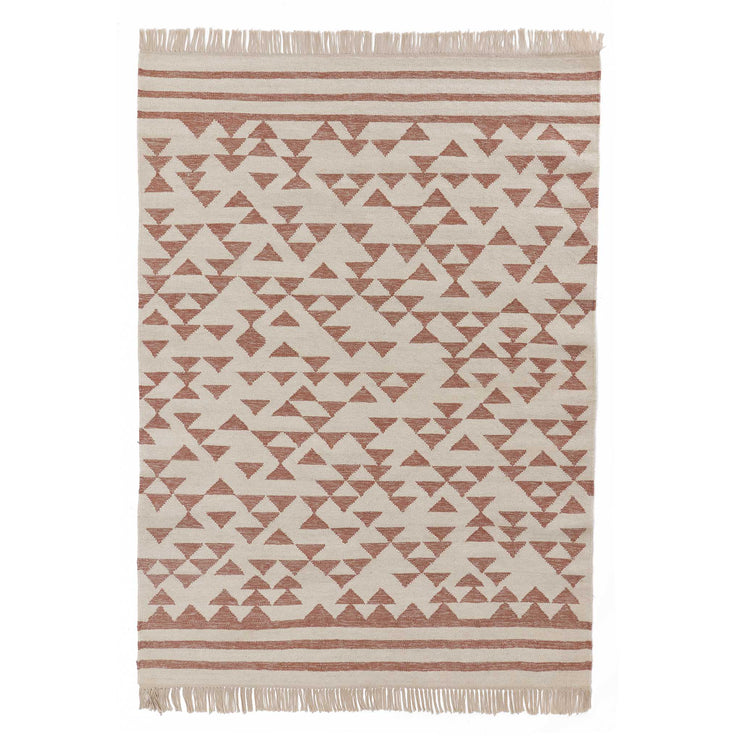 Wollteppich Kenai Terrakotta & Eierschale, 60% Wolle & 40% Baumwolle | URBANARA Wollteppiche