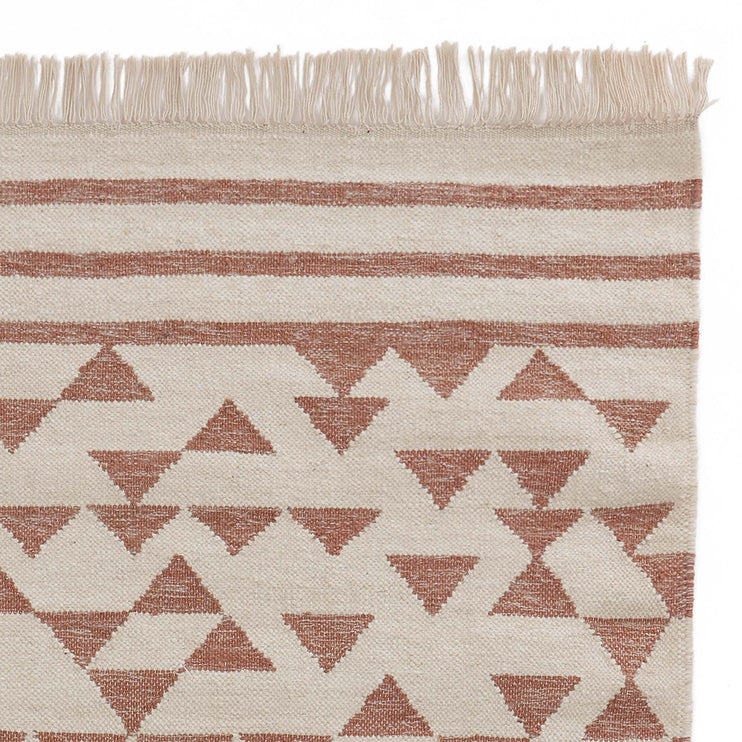 Wollteppich Kenai Terrakotta & Eierschale, 60% Wolle & 40% Baumwolle