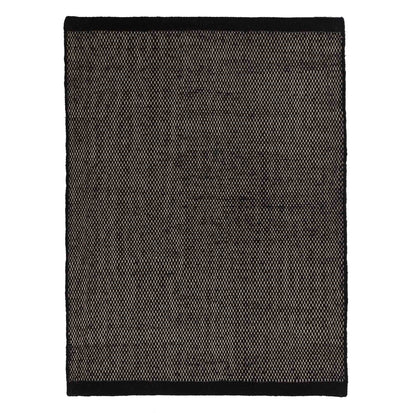 Kolong Rug black & off-white, 100% new wool | URBANARA wool rugs