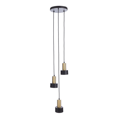 Kurchi pendant lamp, black & brass, 100% iron & 100% stainless steel