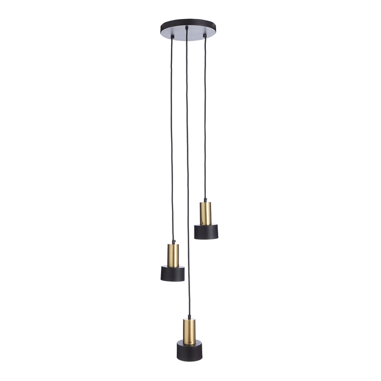 Kurchi pendant lamp, black & brass, 100% iron & 100% stainless steel