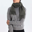 Limon scarf, moss green, 100% baby alpaca wool