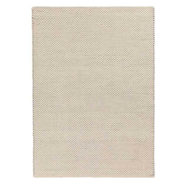 Lona rug, ivory & grey, 70% wool & 30% cotton | URBANARA wool rugs