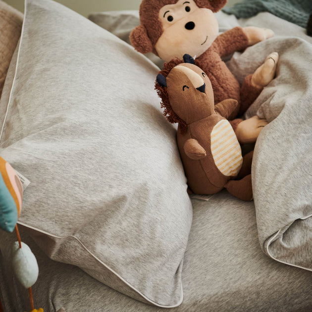 Louredi Mini Bed Linen in green grey melange | Home & Living inspiration | URBANARA