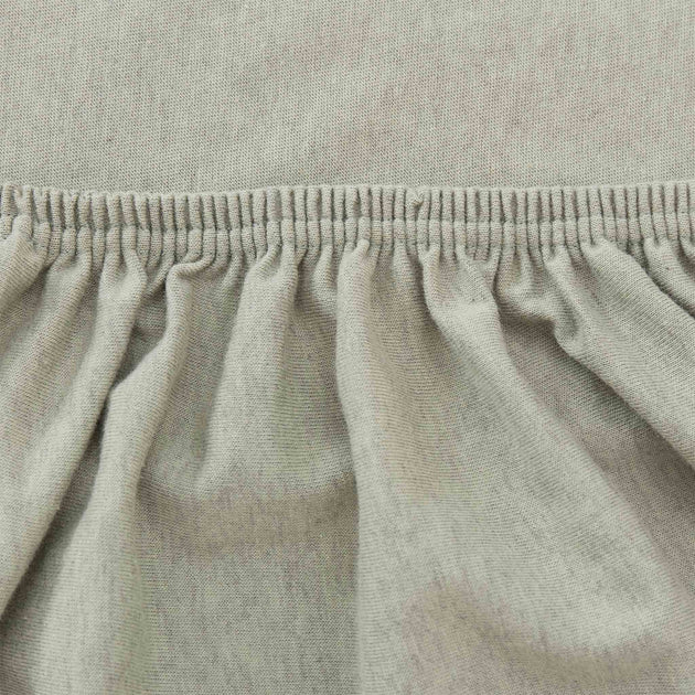Louredi Mini Fitted Sheet in green grey melange | Home & Living inspiration | URBANARA