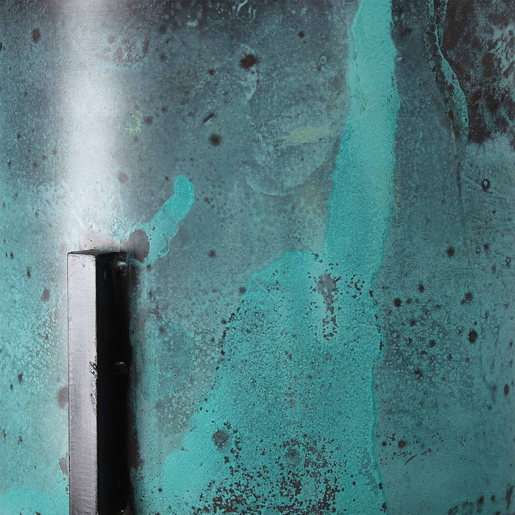 Pflanzenkorb Zaroli, Türkis & Schwarz, 100% Metall | URBANARA Wohnzimmer Accessoires