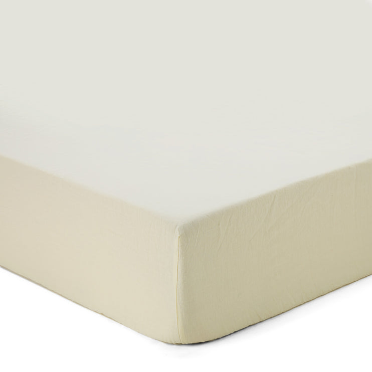 Spannbettlaken Mafalda Butter, 100% Leinen