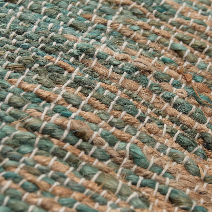 Majra pouf, natural & green grey, 80% jute & 20% cotton | URBANARA stools & poufs