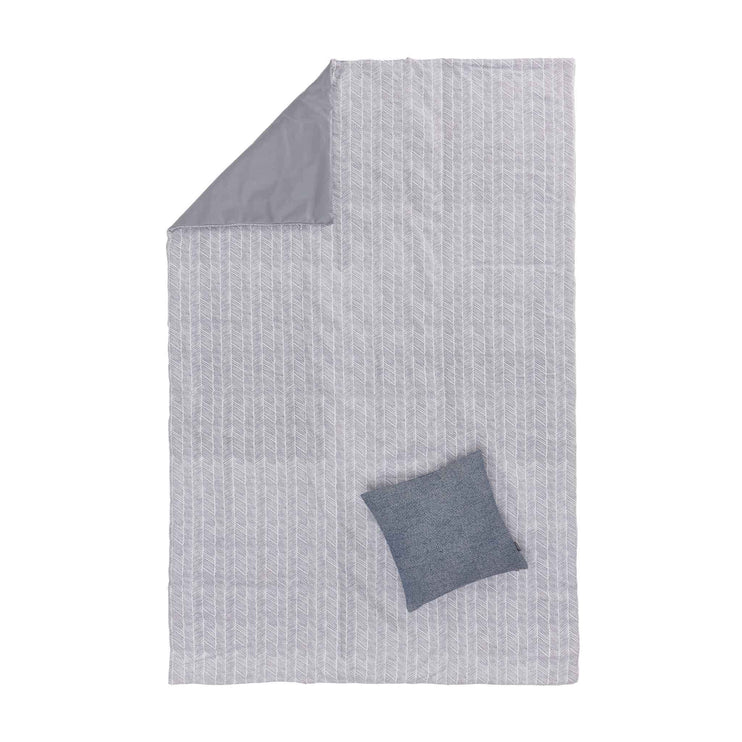 Picknickdecke Mallur Taubenblau & Naturweiß & Taubenblau, 100% Baumwolle & 100% Polyester | Hochwertige Wohnaccessoires