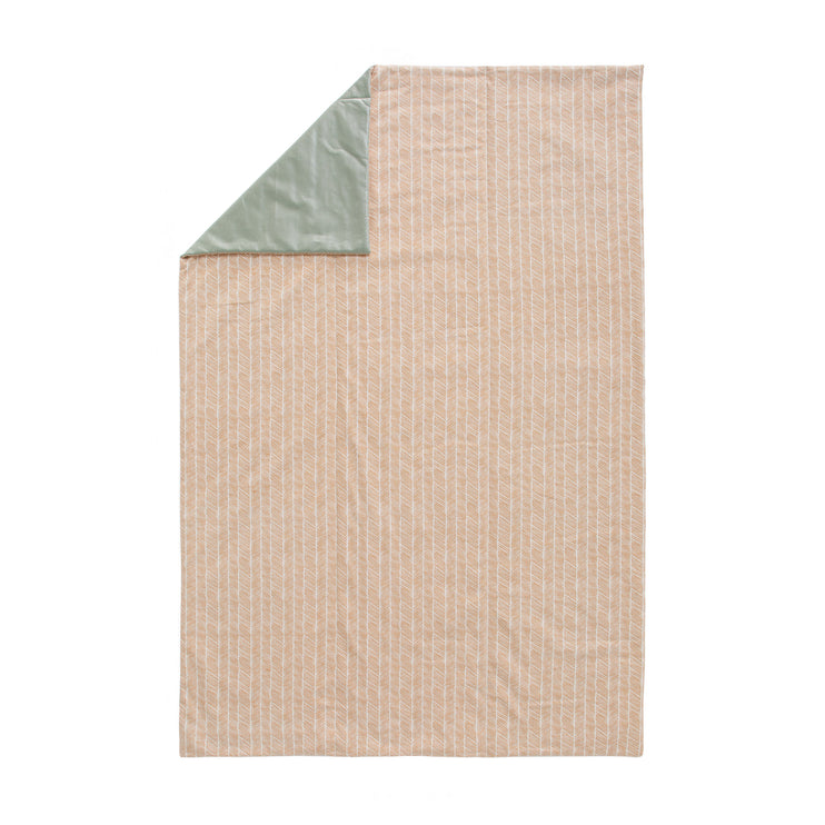 Picknickdecke Mallur Zartes Apricot & Naturweiß & Grüngrau, 100% Baumwolle