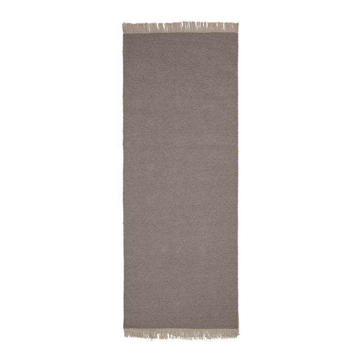 Manu runner, light grey, 100% new wool & 100% cotton | URBANARA runners
