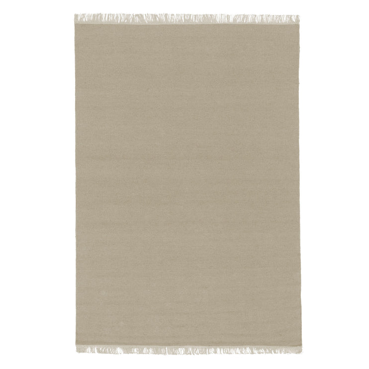 Manu rug, light green grey, 50% new wool & 50% cotton | URBANARA wool rugs