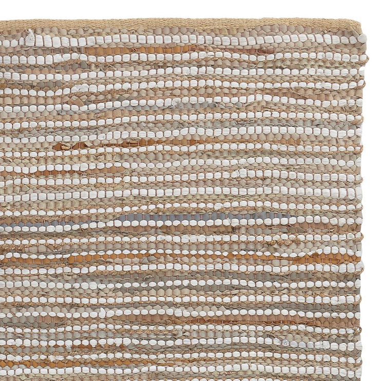 Läufer Metz Warmes Braun & Natur, 20% Jute & 20% Leder & 60% Baumwolle | Hochwertige Wohnaccessoires