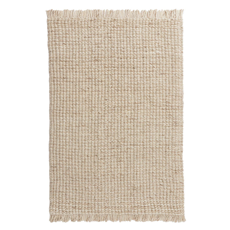 Nagar Wool Rug ivory melange, 80% wool & 20% viscose | URBANARA wool rugs