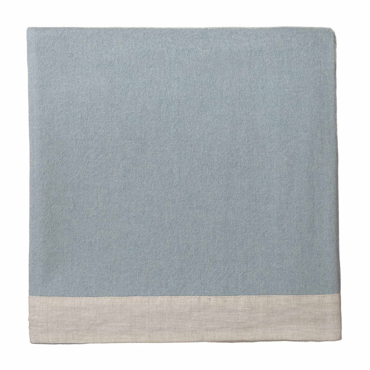 Naggu Cashmere Blanket green grey & natural, 100% cashmere wool & 100% linen