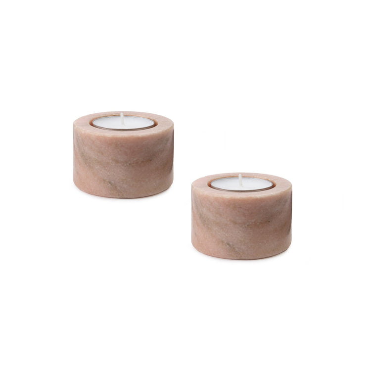 Nanda candle holder, light pink, 100% marble