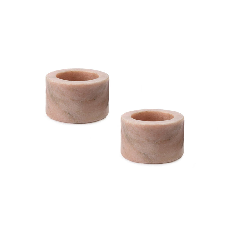 Nanda candle holder, light pink, 100% marble | URBANARA candles & scents