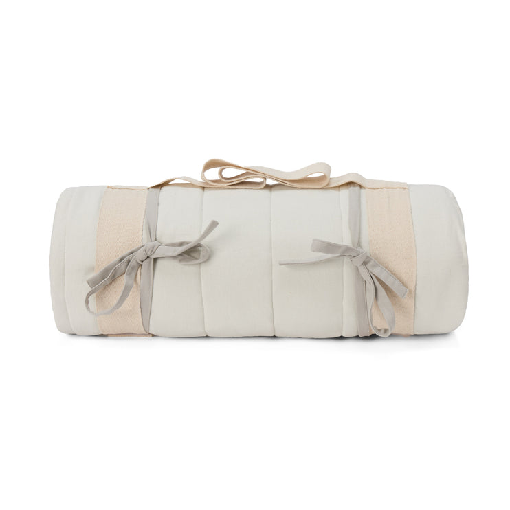 Picknickdecke Nandara, Nebelblau & Grüngrau & Naturweiß, 100% Baumwolle | Hochwertige Wohnaccessoires