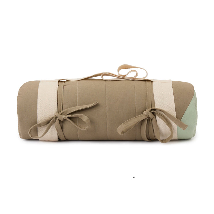 Picnic Blanket Nandara Blue fog & Green grey & Natural white, 100% Cotton canvas | High quality homewares