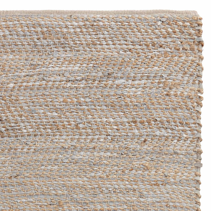 Läufer Nattika, Weiß & Natur, 45% Leder & 45% Jute & 10% Baumwolle