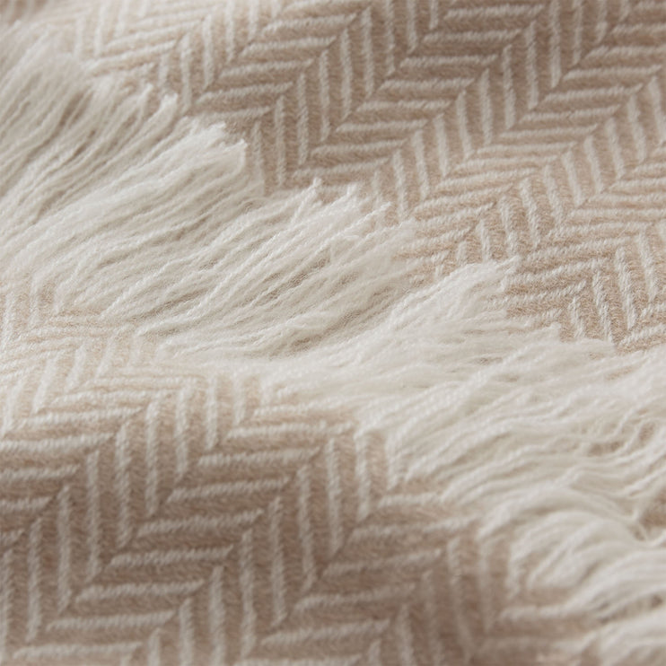 Nerva Cashmere Blanket beige & cream, 100% cashmere wool | URBANARA cashmere blankets