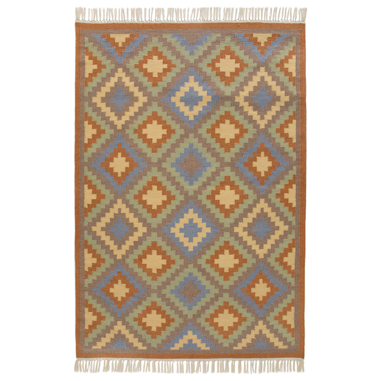 Teppich Nobu in Terrakotta & Salbeigrün & Nebelblau | Schöne Ideen für Ihr Zuhause | URBANARA