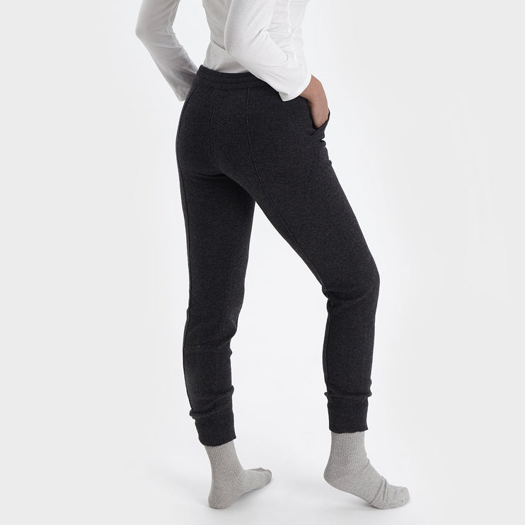 Nora joggers, charcoal, 50% cashmere wool & 50% wool |High quality homewares